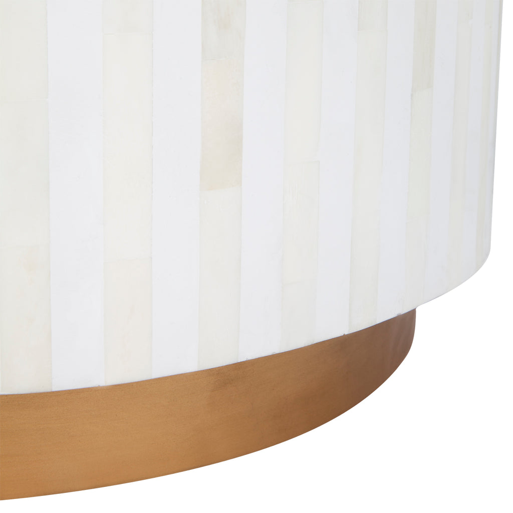 Makayla Bone Inlay Side Table - Natural