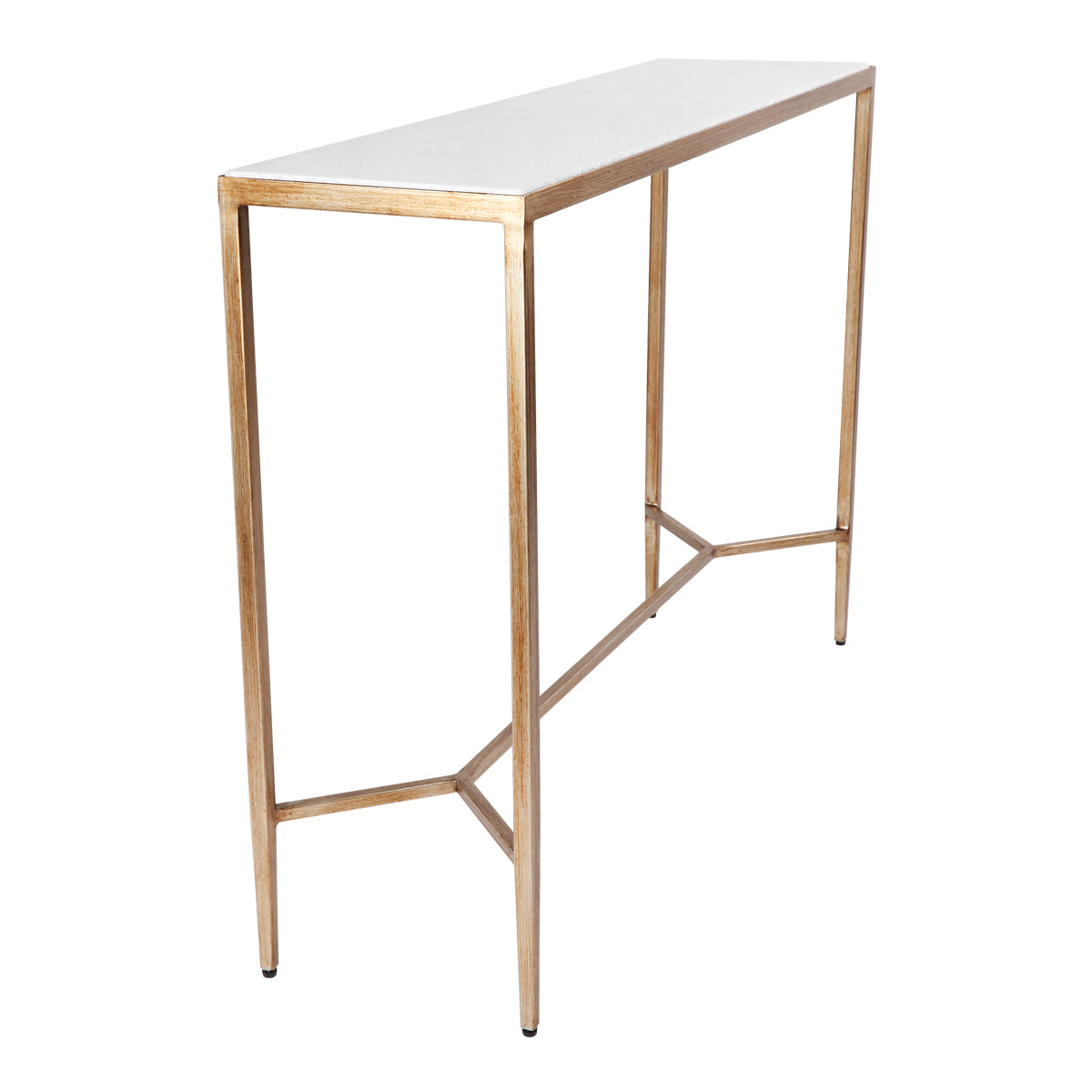 Chloe Stone Console Table - Small Antique Gold