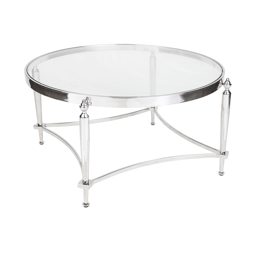 Jak Glass Coffee Table - Nickel **discontinued**