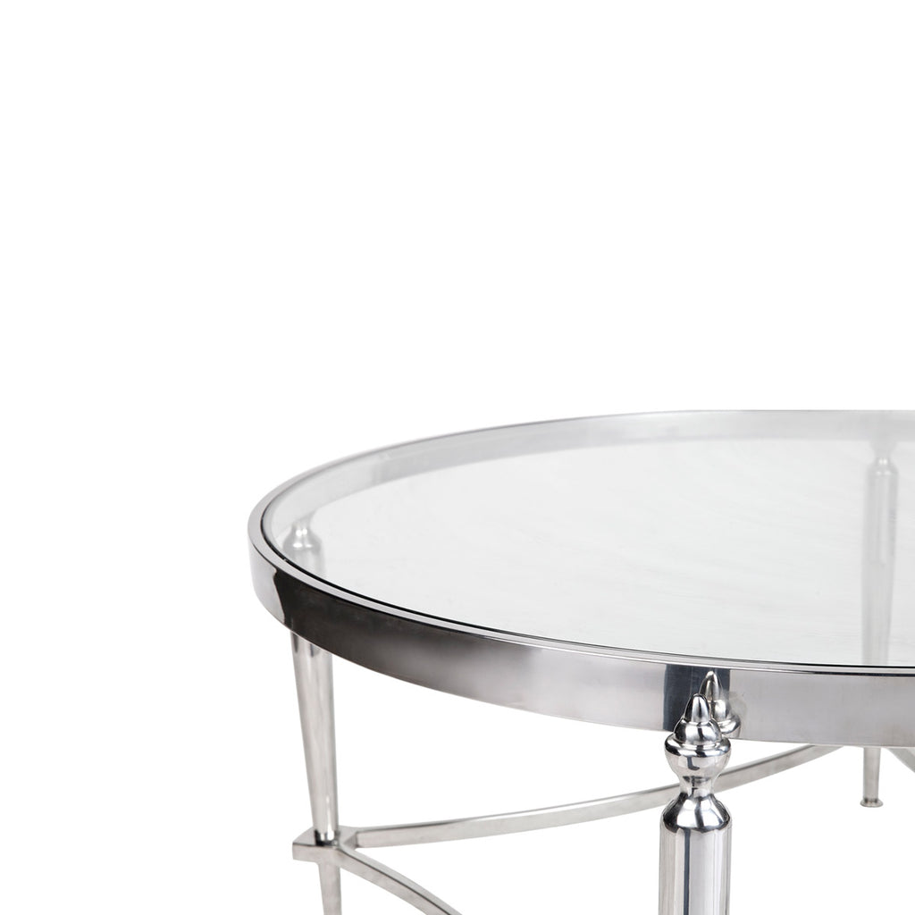 Jak Glass Coffee Table - Nickel **discontinued**