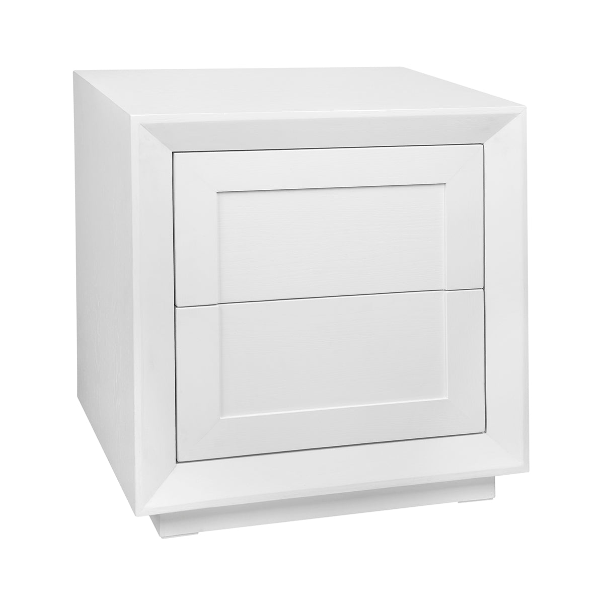 Balmain Oak Tall Bedside Table - White