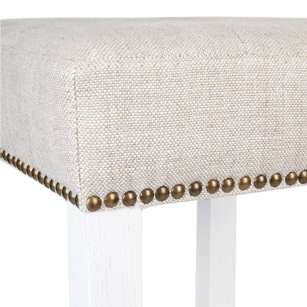 Canyon White Kitchen Stool - Natural Linen