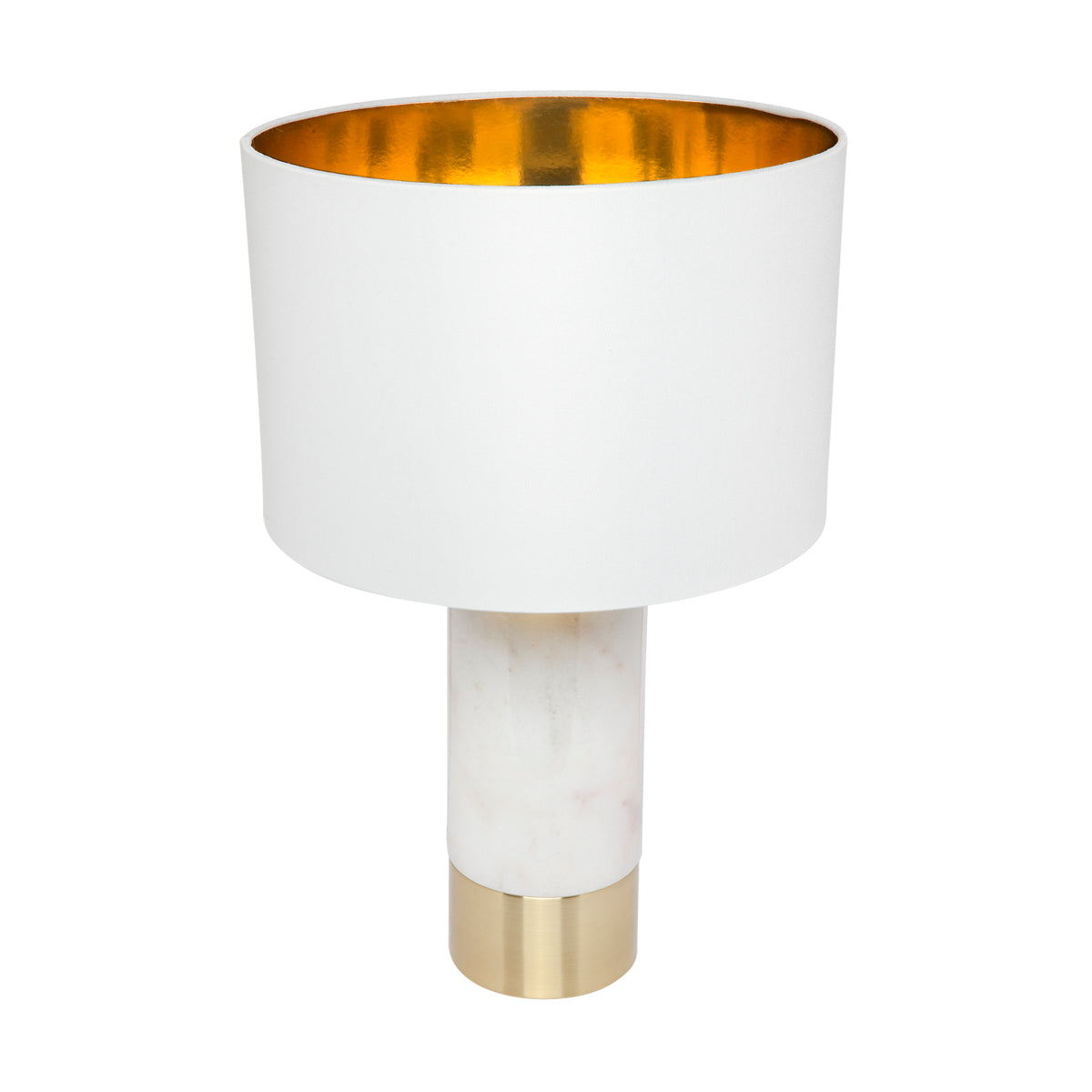 Paola Marble Table Lamp - White w White Shade