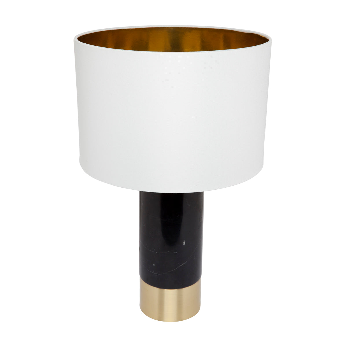 Paola Marble Table Lamp - Black w White Shade