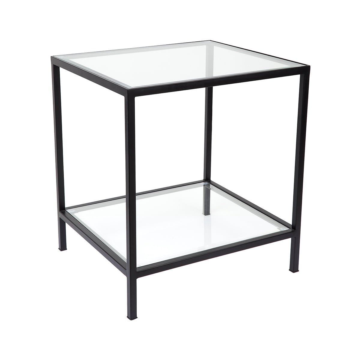 Cocktail Glass Square Side Table - Black