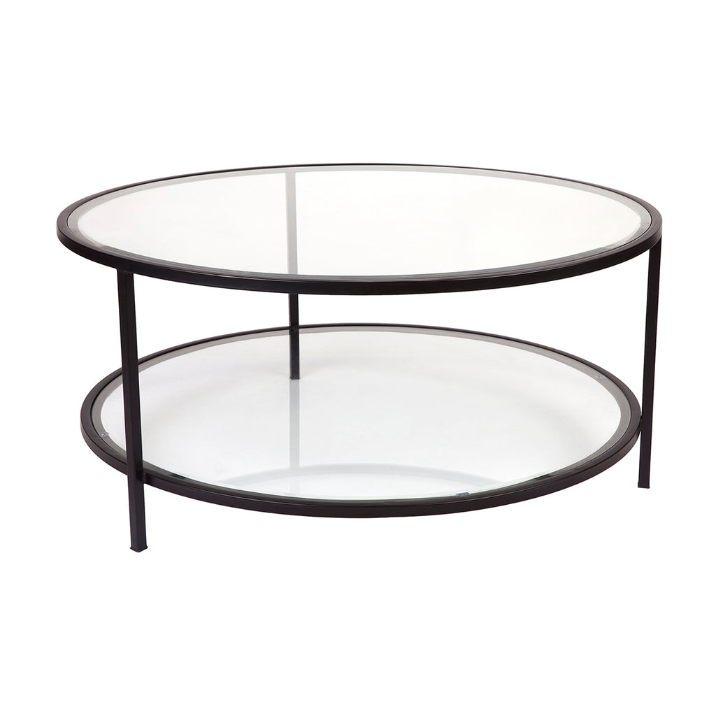 Cocktail Glass Round Coffee Table - Black