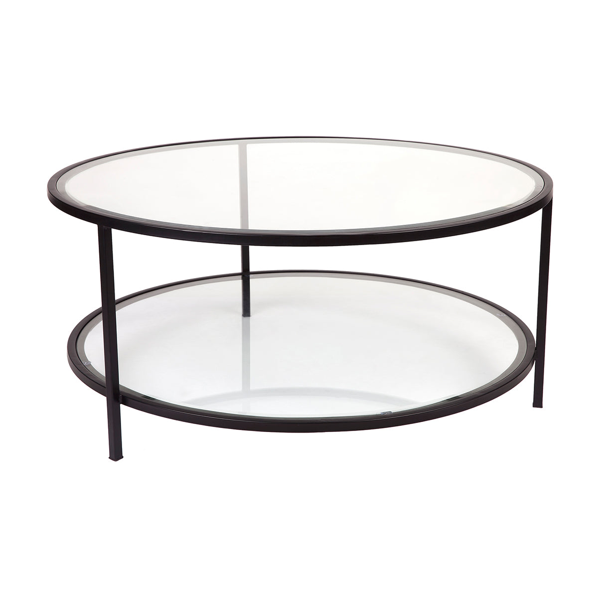 Cocktail Glass Round Coffee Table - Black