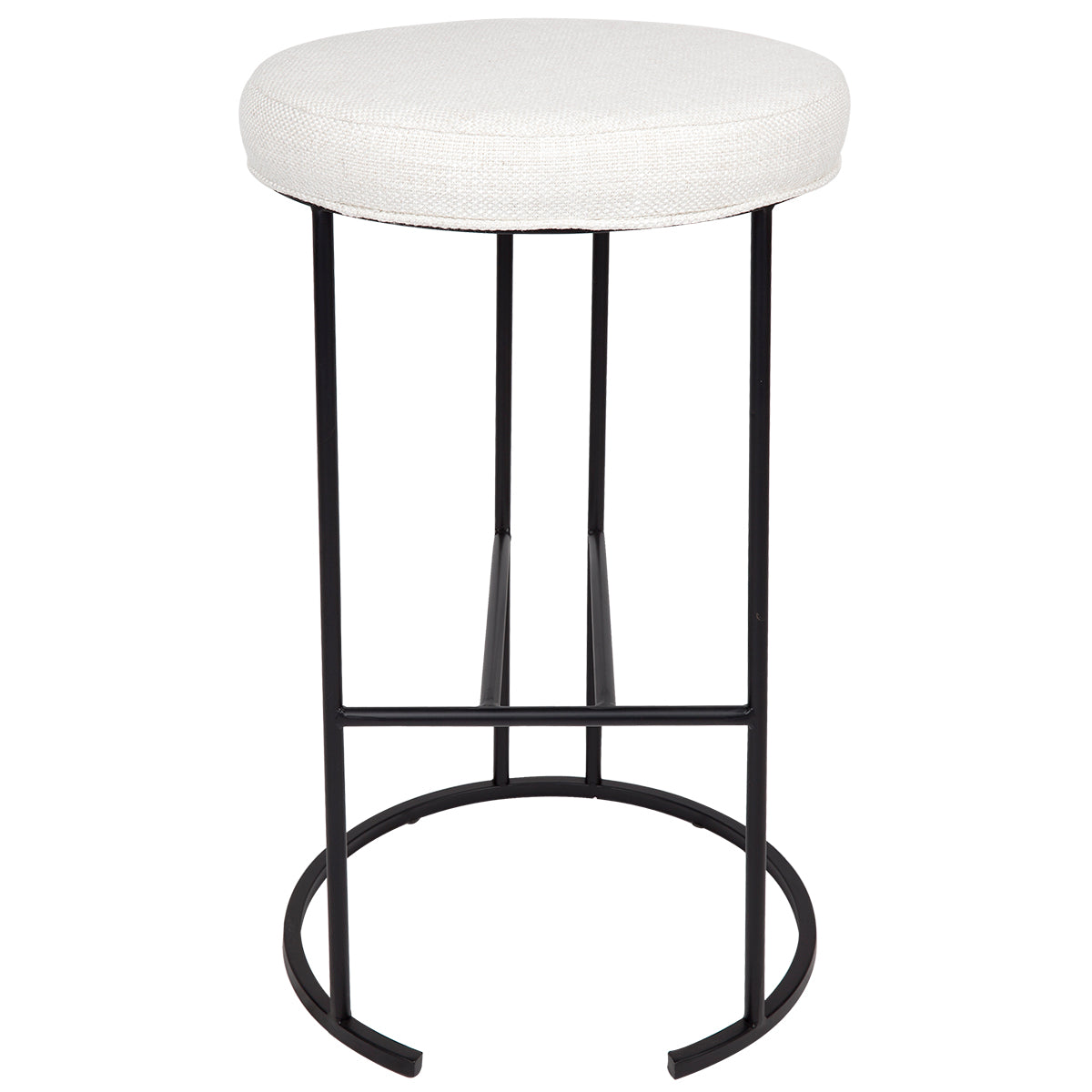 Blackley Black Iron Kitchen Stool - Natural Linen