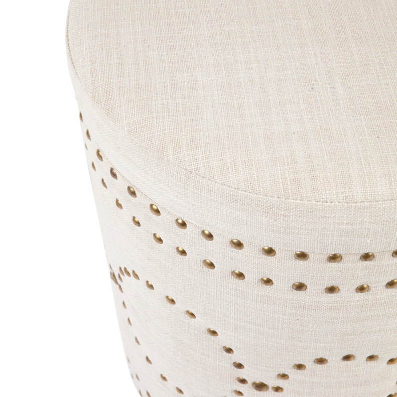 Bradshaw Round Storage Stool - Natural Linen