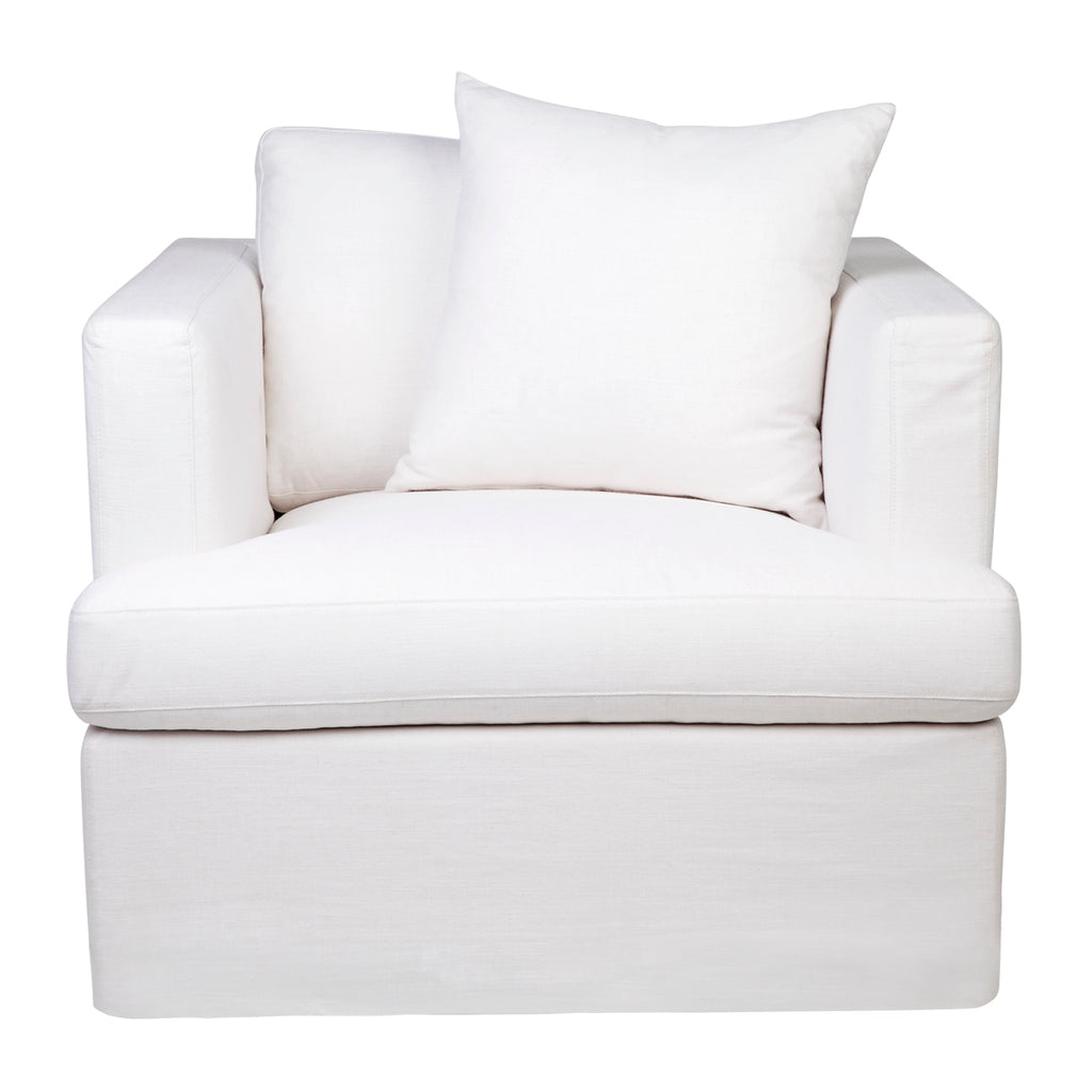 Birkshire Slip Cover Arm Chair - White Linen