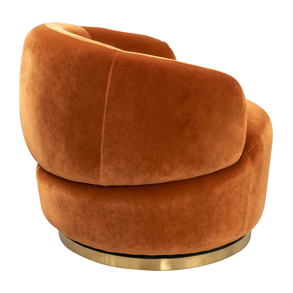 Tubby Swivel Arm Chair - Caramel Velvet