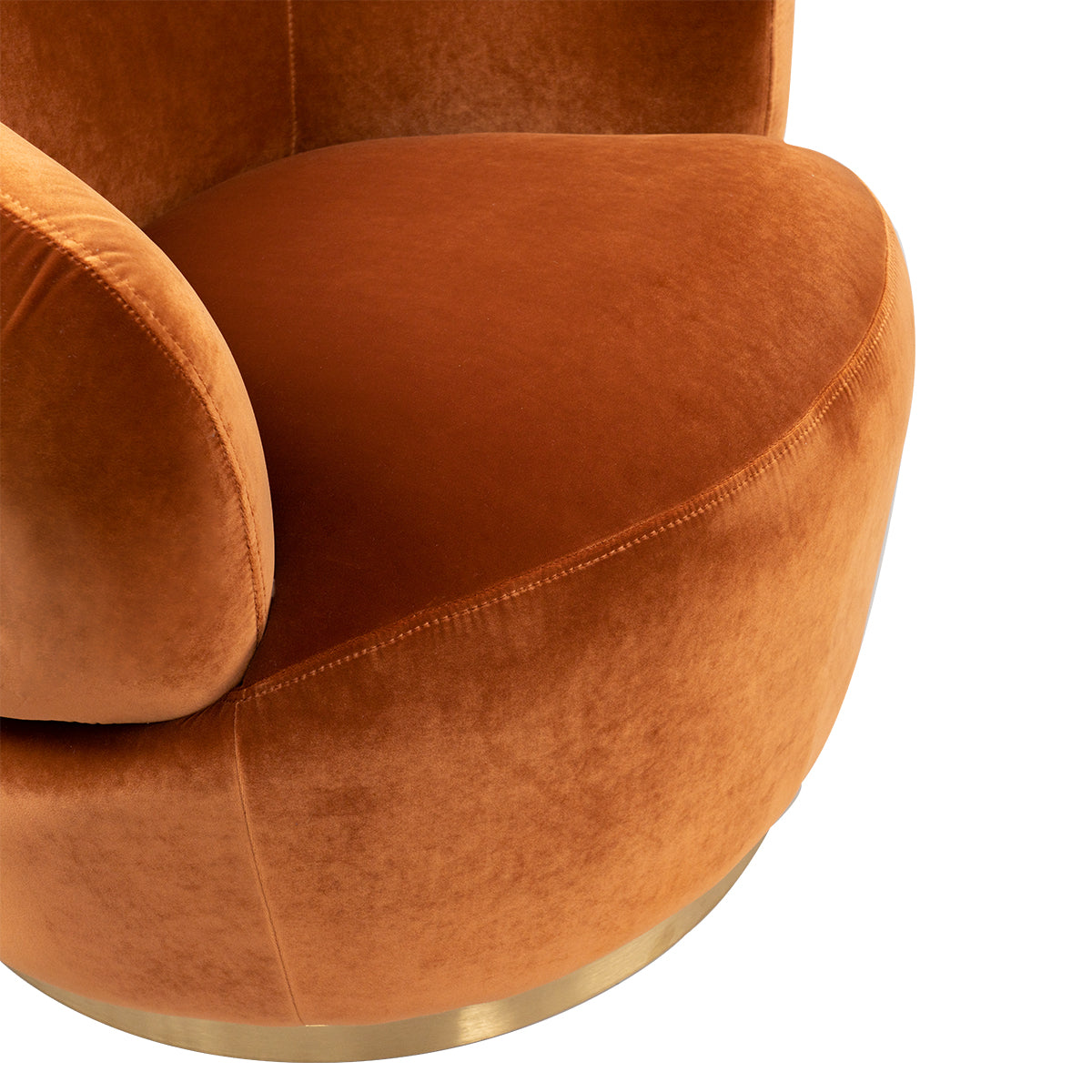 Tubby Swivel Arm Chair - Caramel Velvet