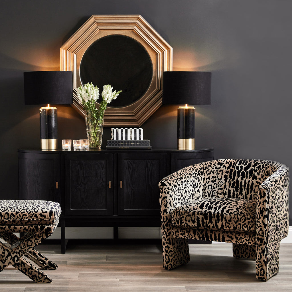 Kylie Arm Chair -  Leopard Chenille