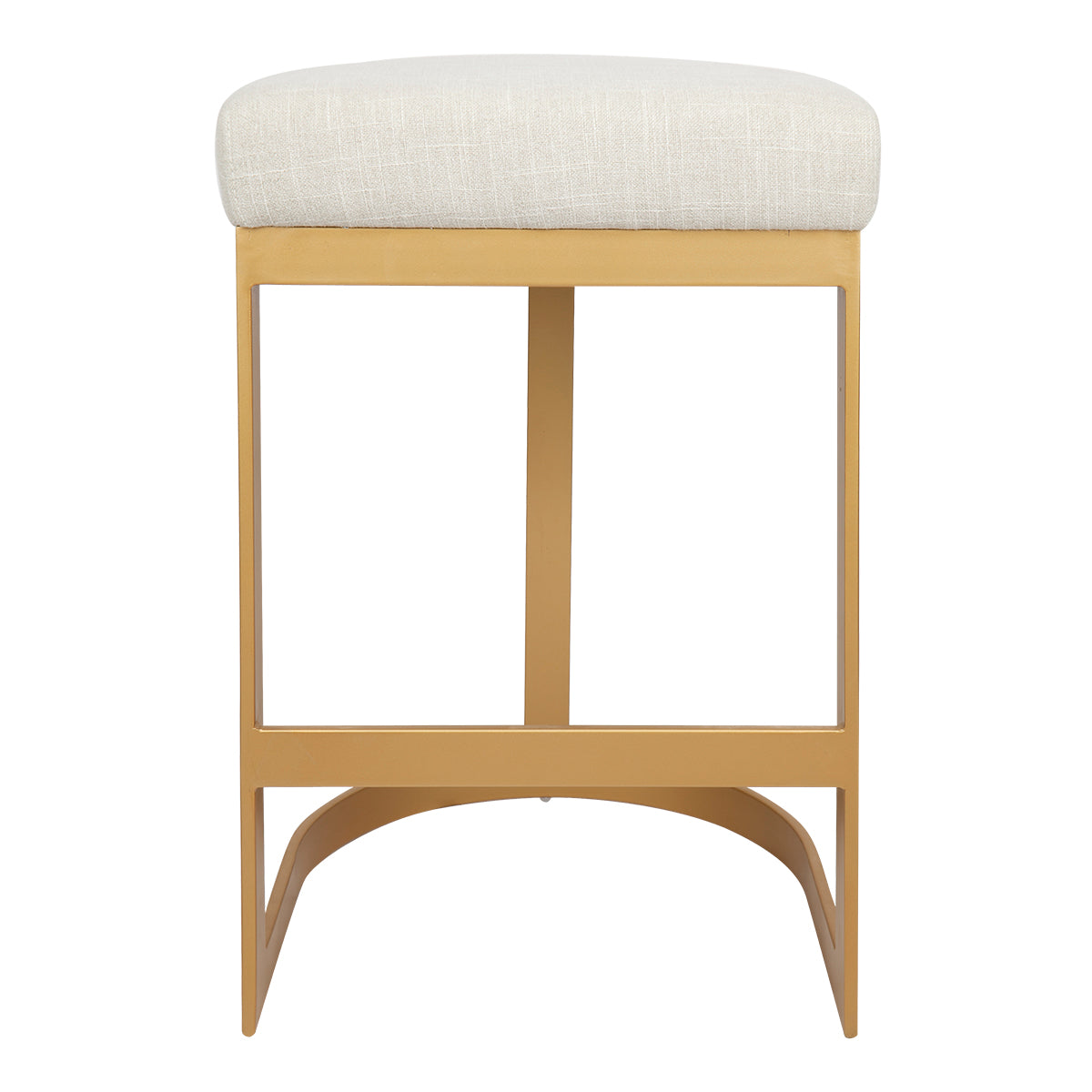 Brooke Brass Kitchen Stool - Natural