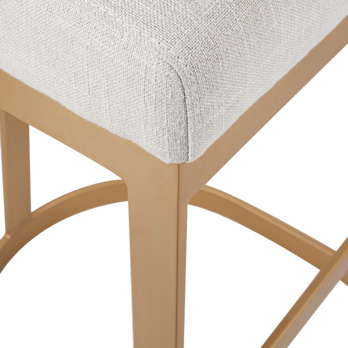 Brooke Brass Kitchen Stool - Natural