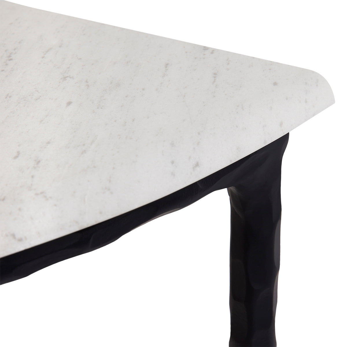 Heston Marble Demilune Table - Black