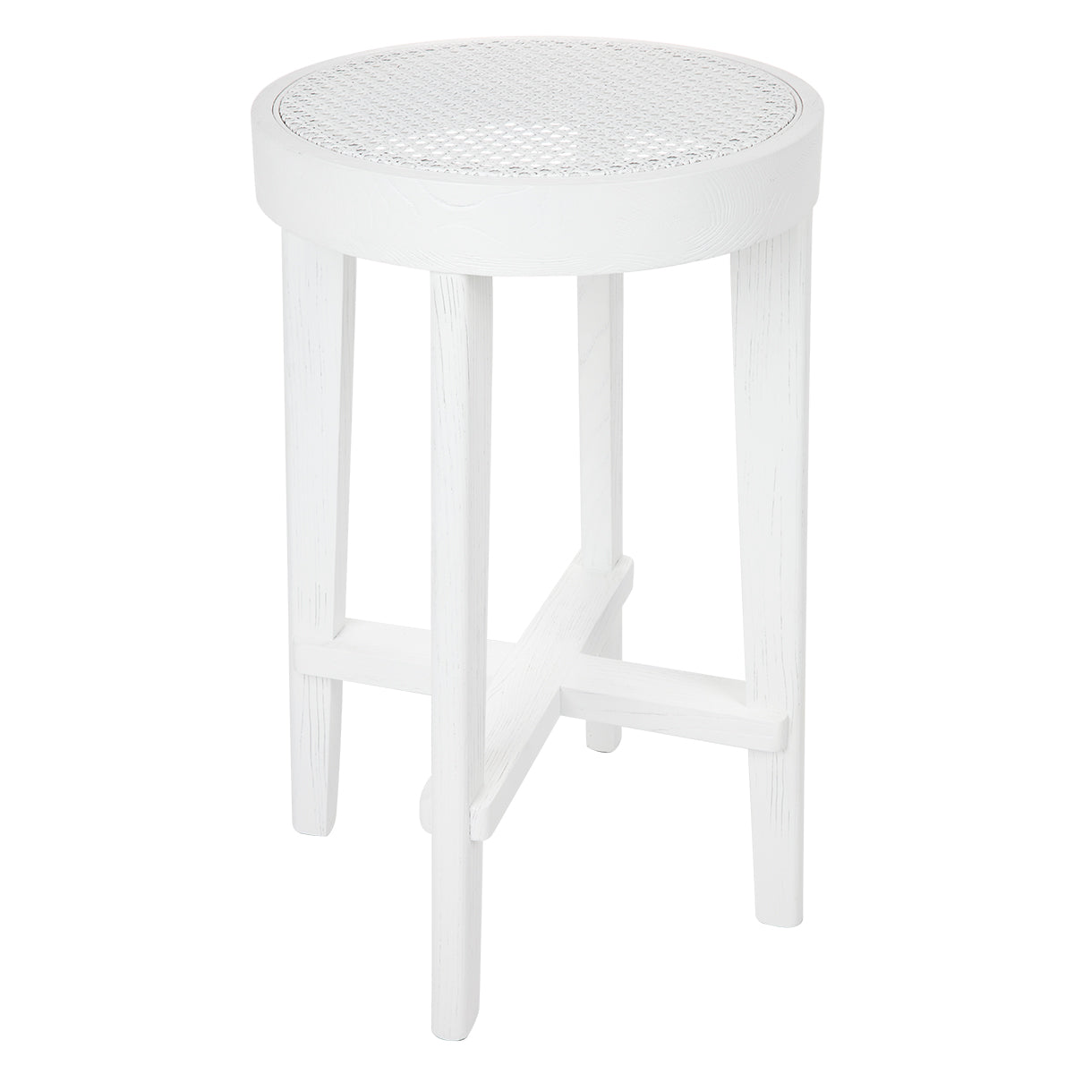 Cape Byron Rattan Kitchen Stool - White