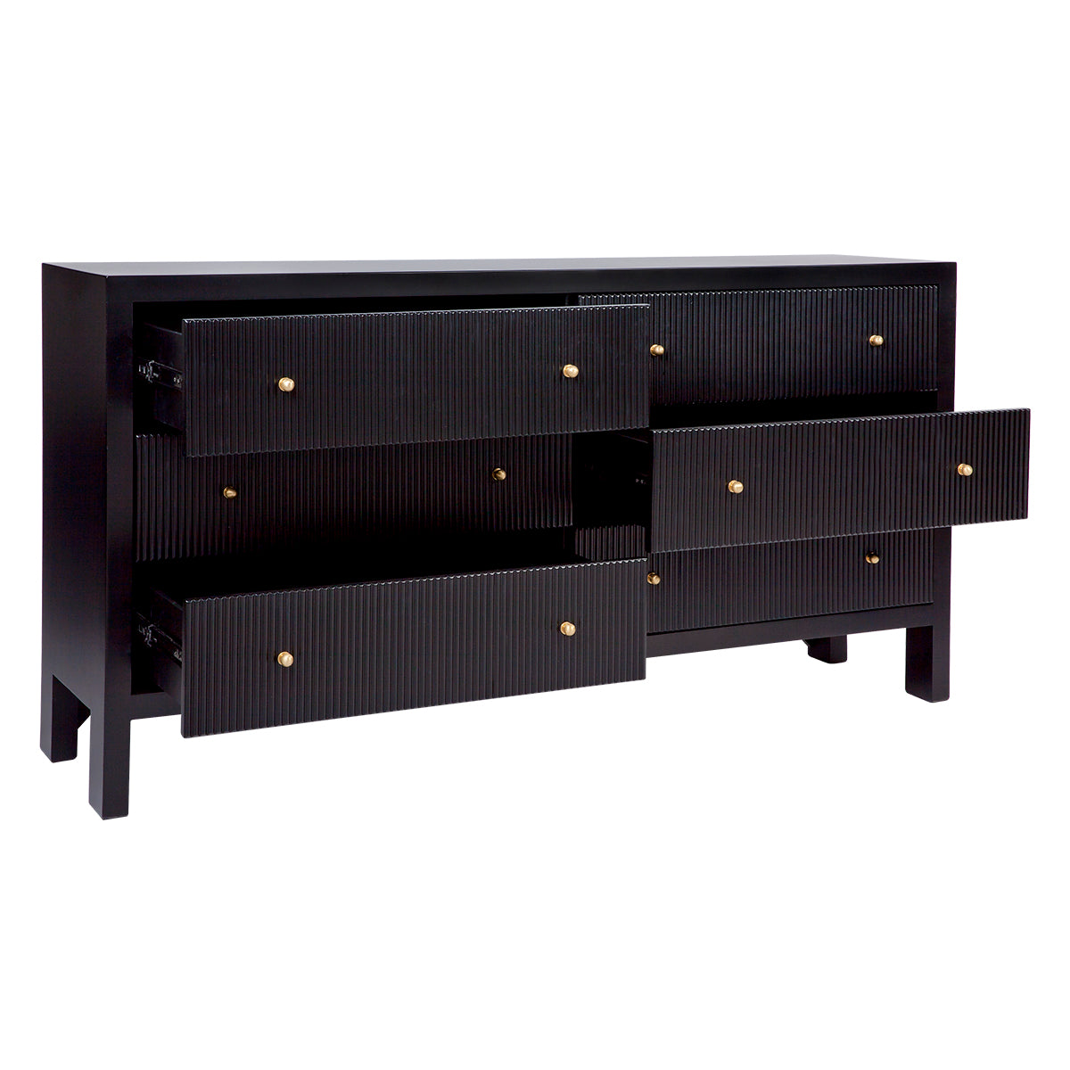 Ariana 6 Drawer Chest - Black