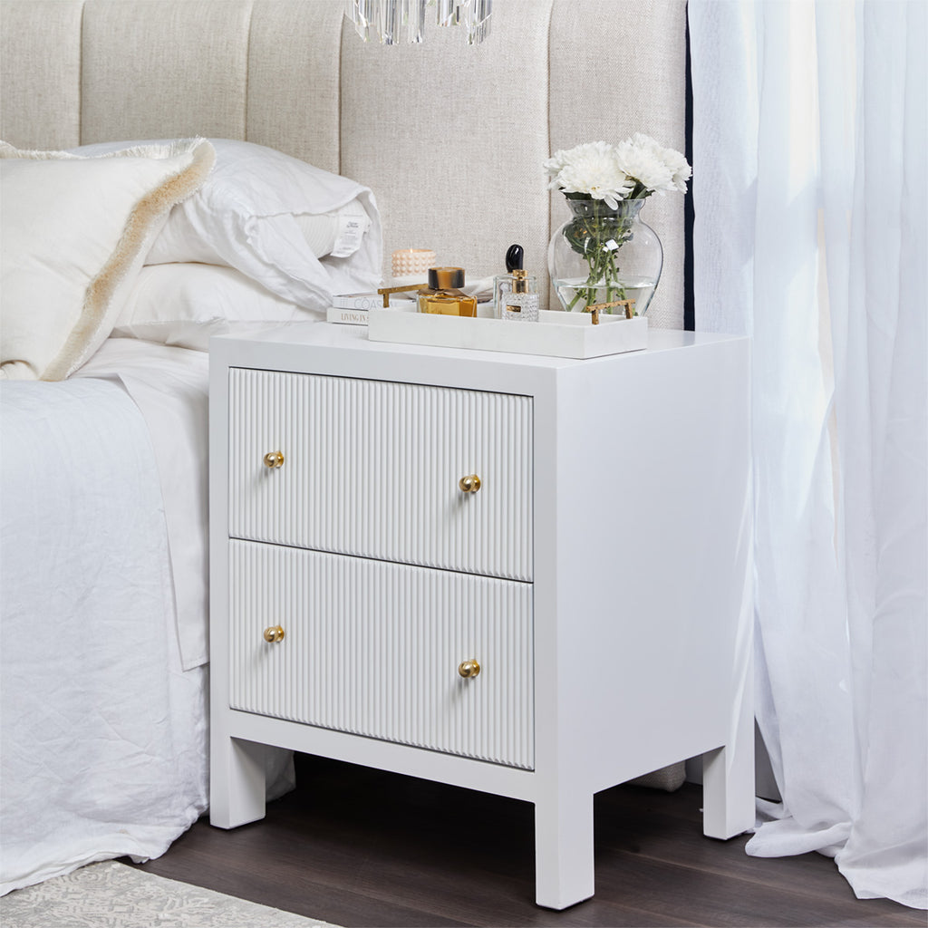 Ariana Bedside Table - Large White