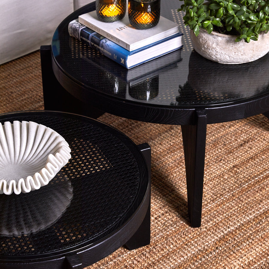 Oasis Rattan Coffee Table - Medium Black