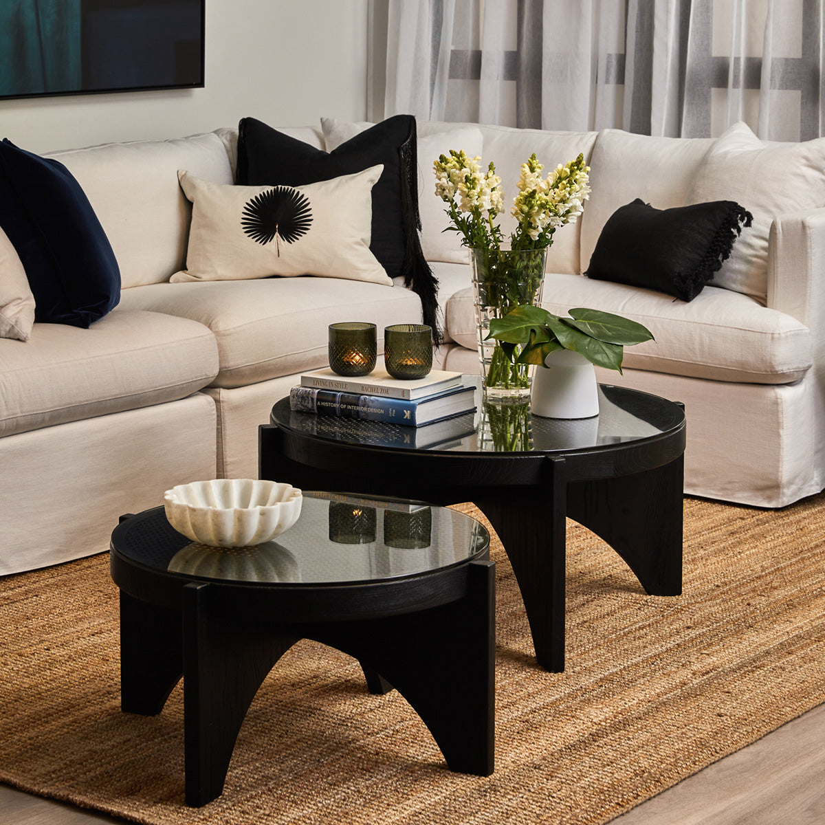 Oasis Rattan Coffee Table - Medium Black