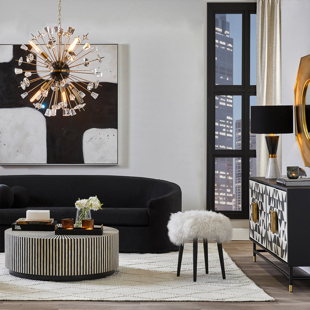 Makayla Bone Inlay Coffee Table - Black
