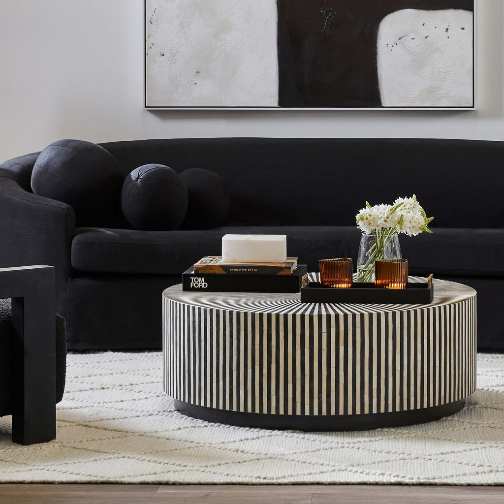 Makayla Bone Inlay Coffee Table - Black
