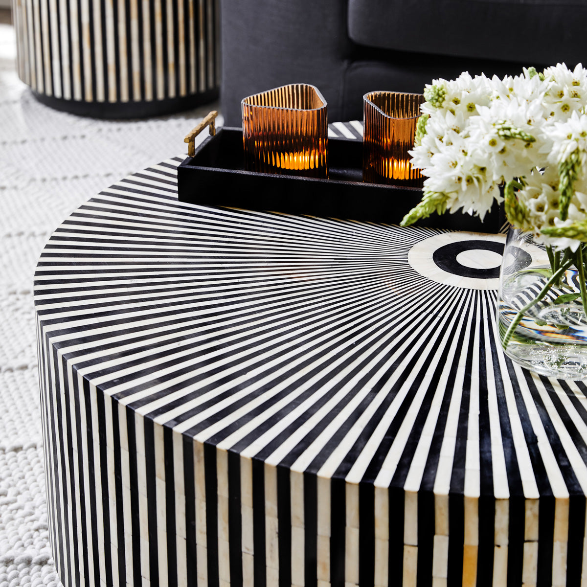 Makayla Bone Inlay Coffee Table - Black