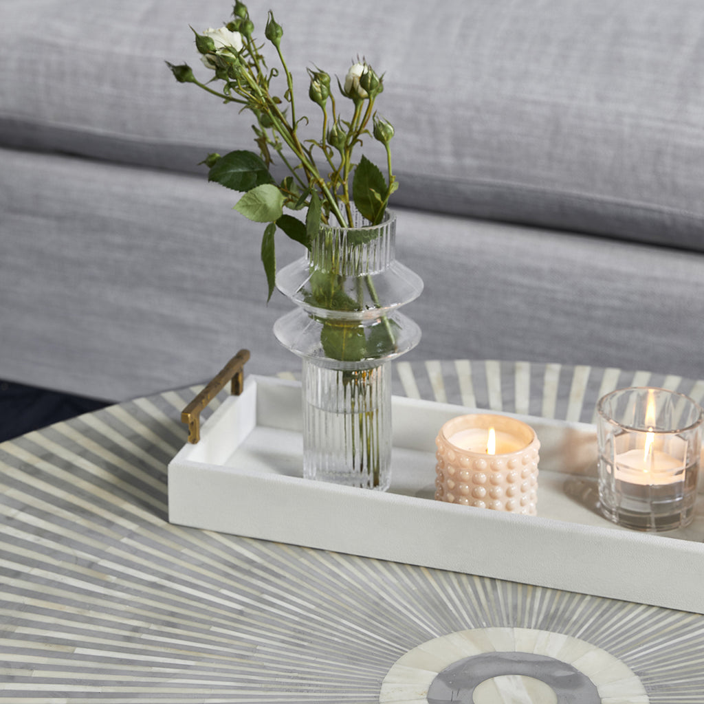 Makayla Bone Inlay Coffee Table - Grey