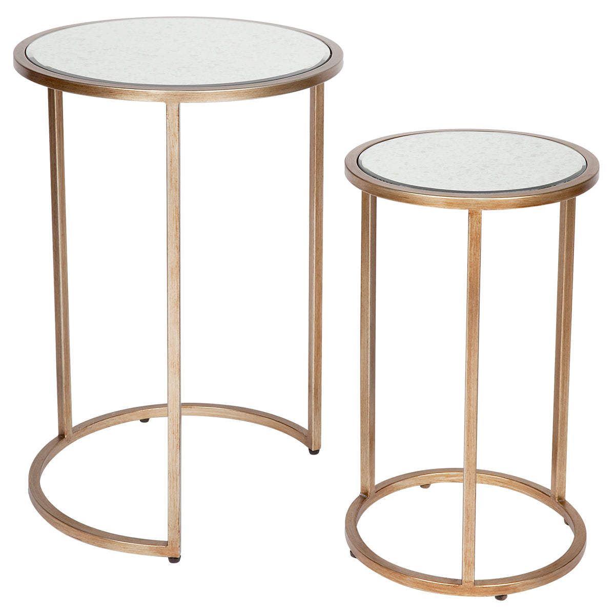 Serene Nesting Side Tables - Antique Gold