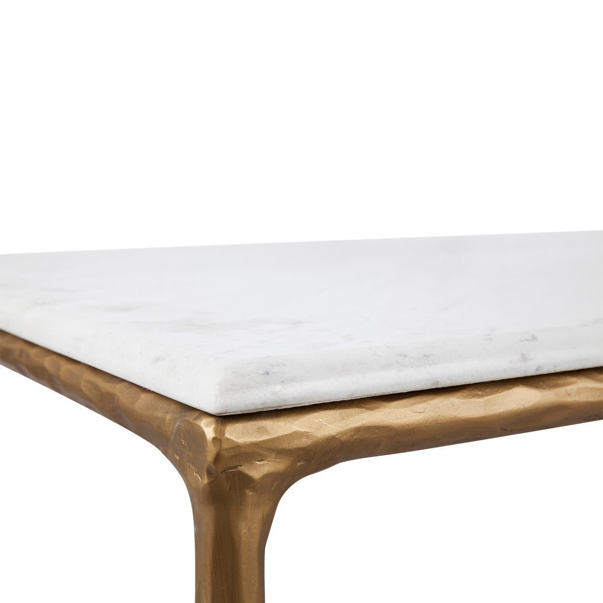 Heston Rectangle Marble Coffee Table - Brass