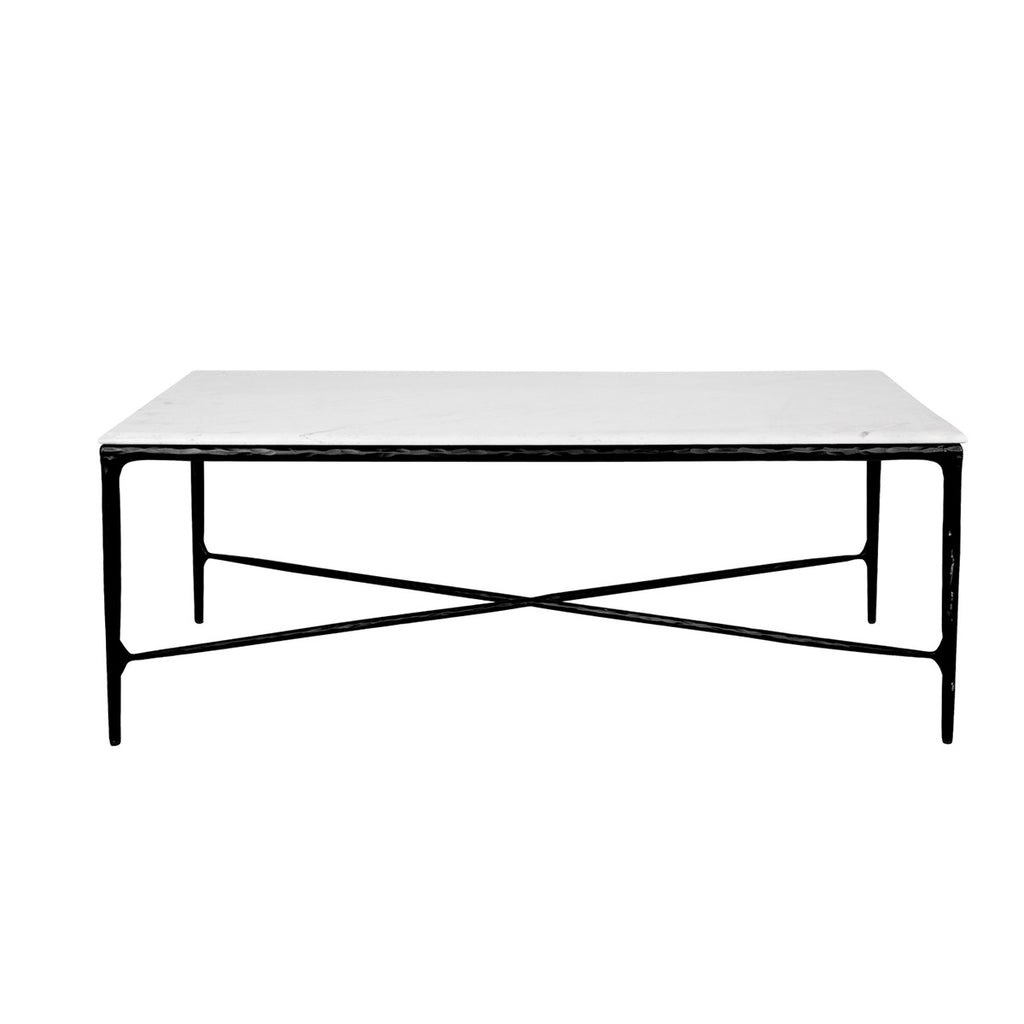 Heston Rectangle Marble Coffee Table - Black