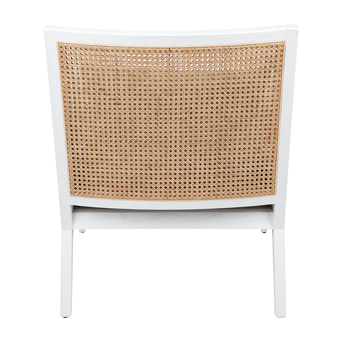 Kane White Rattan Arm Chair - Natural Linen