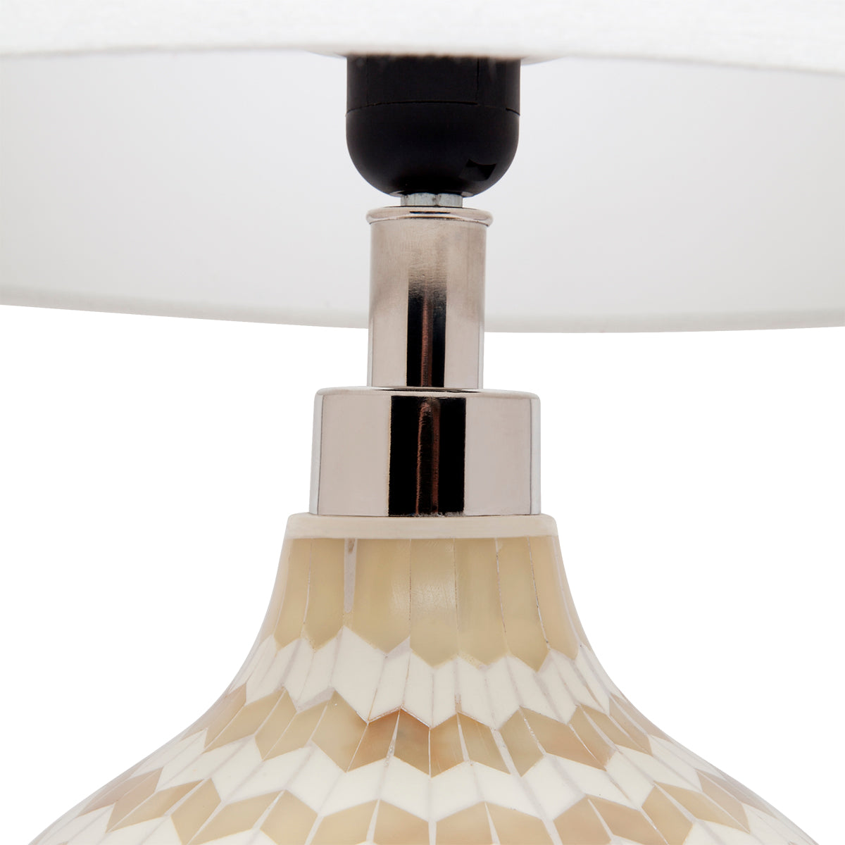 Heraldic Bone Inlay Table Lamp - Natural