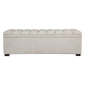 Soho Storage Bench Ottoman - Off White Linen
