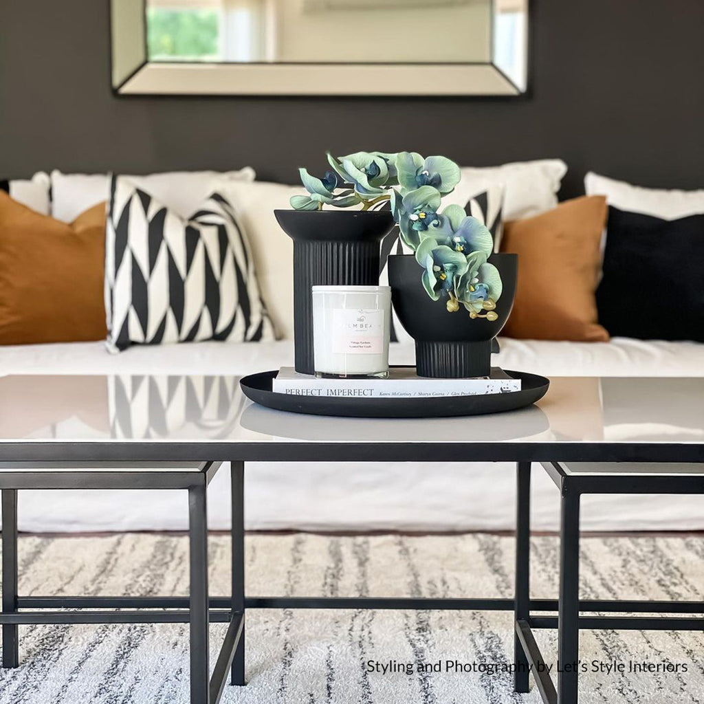 Cocktail Stone Nesting Coffee Tables - Black **discontinued**