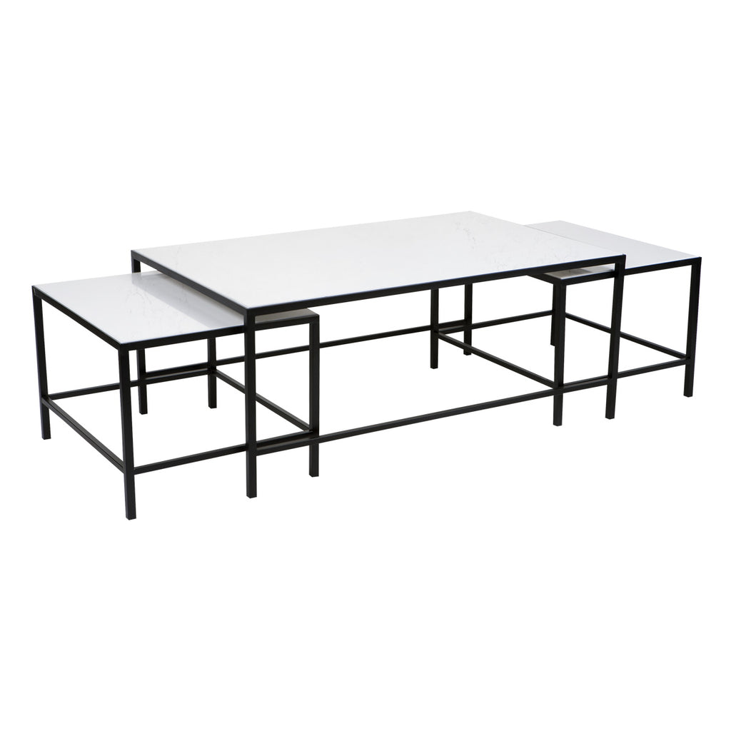Cocktail Stone Nesting Coffee Tables - Black **discontinued**