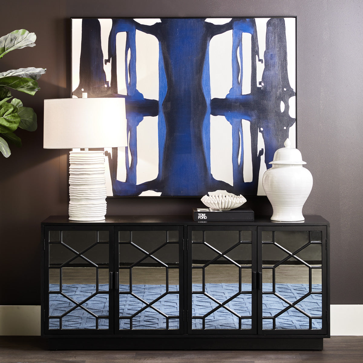 Pyke Mirrored Buffet - Black