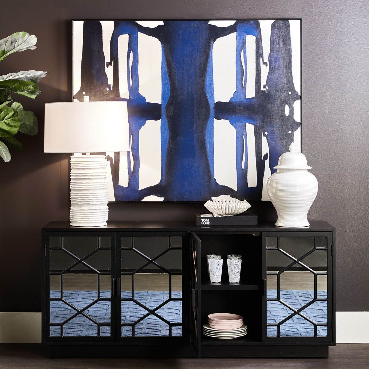 Pyke Mirrored Buffet - Black