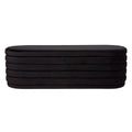 Demi Storage Bench Ottoman - Black Velvet