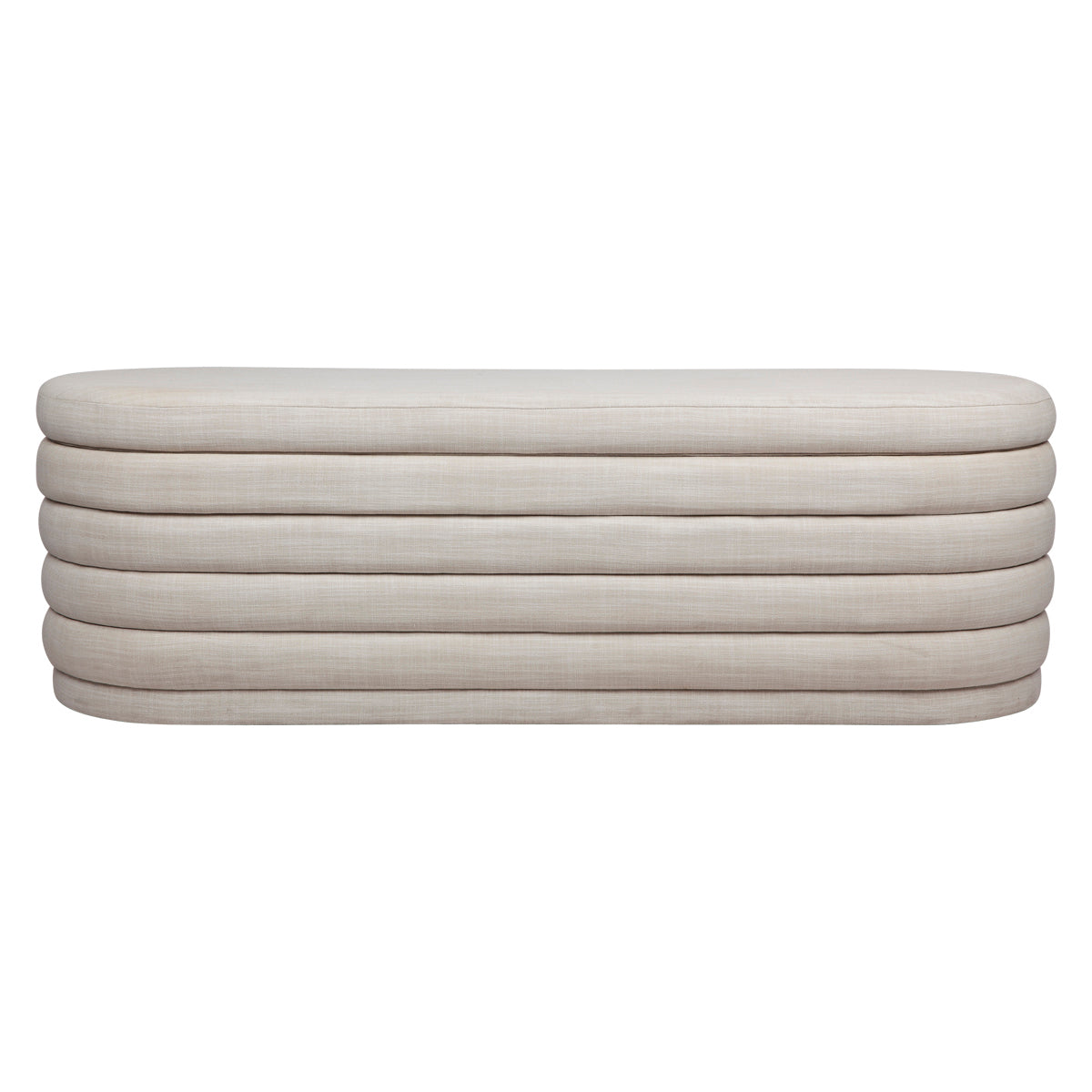 Demi Storage Bench Ottoman - Off White Linen