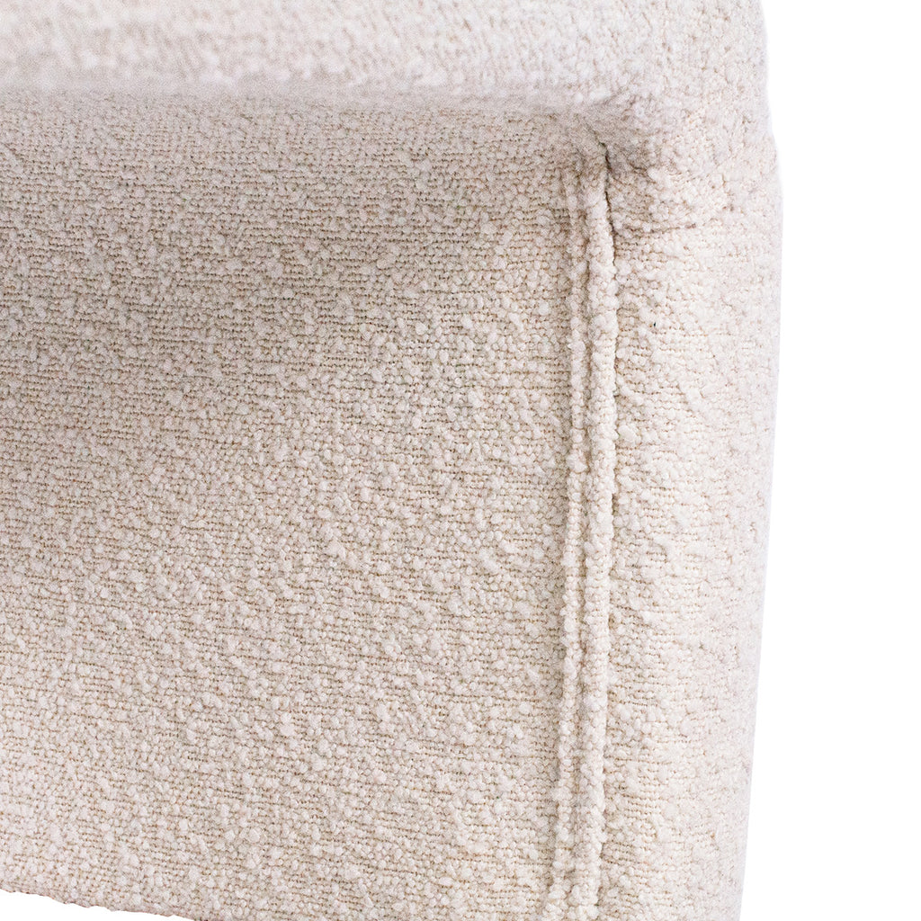 The Curve Bench Ottoman - White Boucle