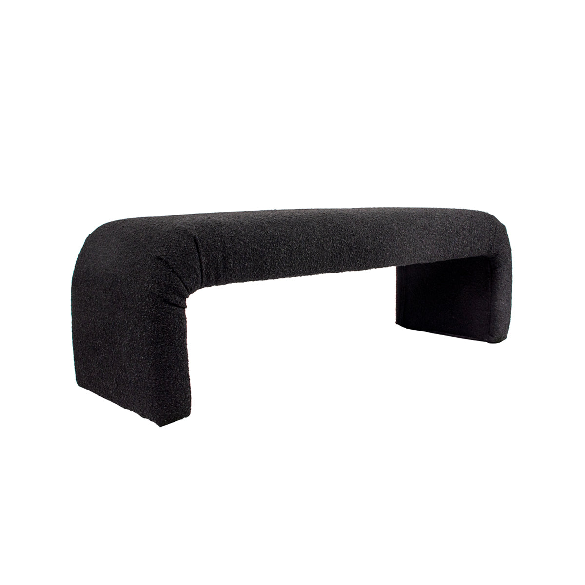 The Curve Bench Ottoman - Black Boucle