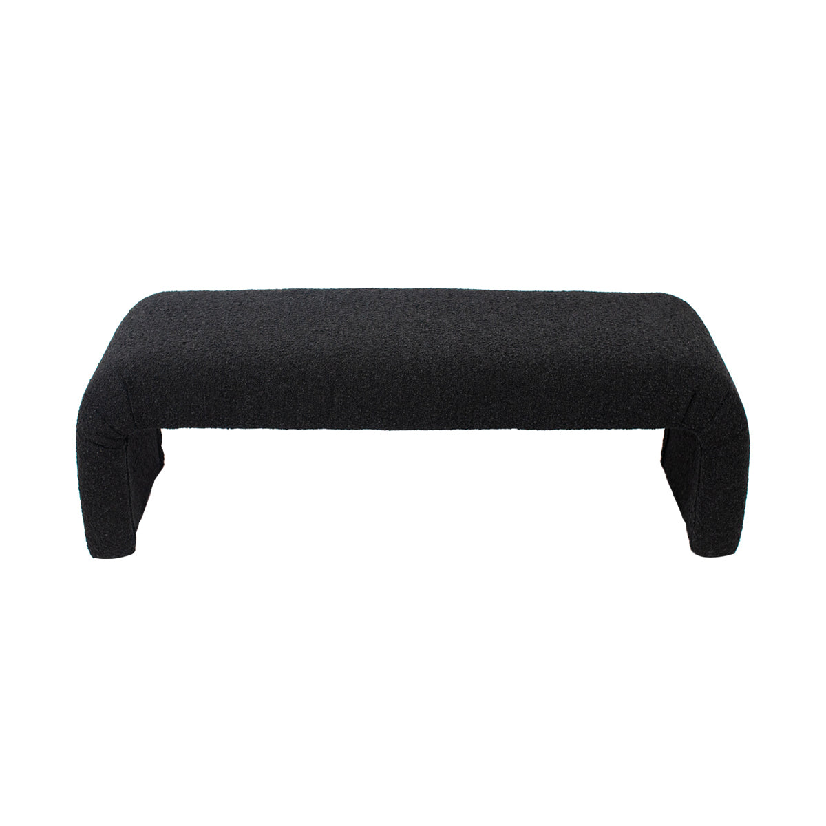 The Curve Bench Ottoman - Black Boucle