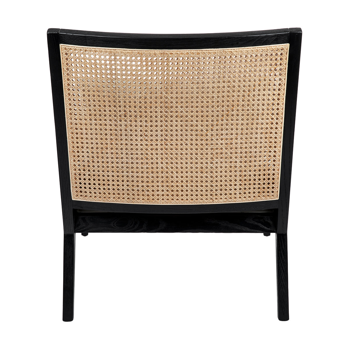 Kane Black Rattan Arm Chair - White Linen