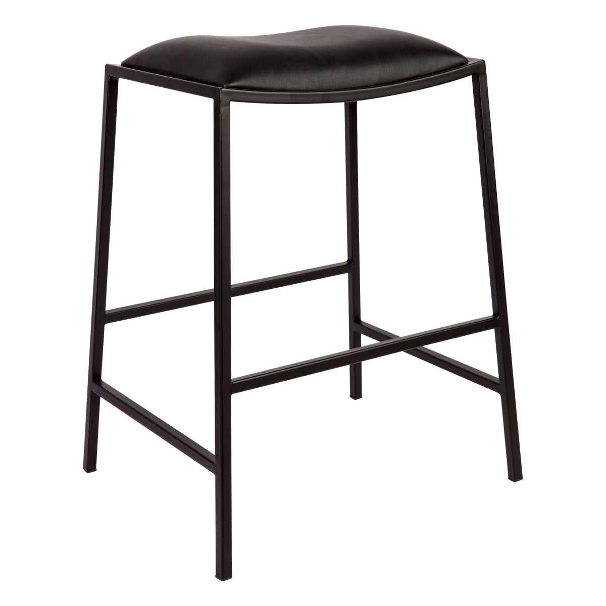 Kai Black Kitchen Stool - Black Vegan Leather