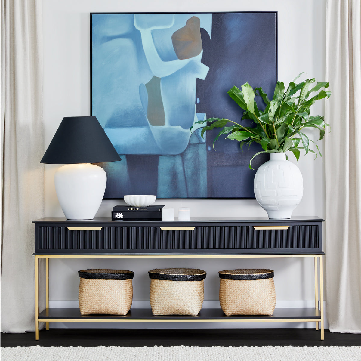 Aimee Console Table - Large Black