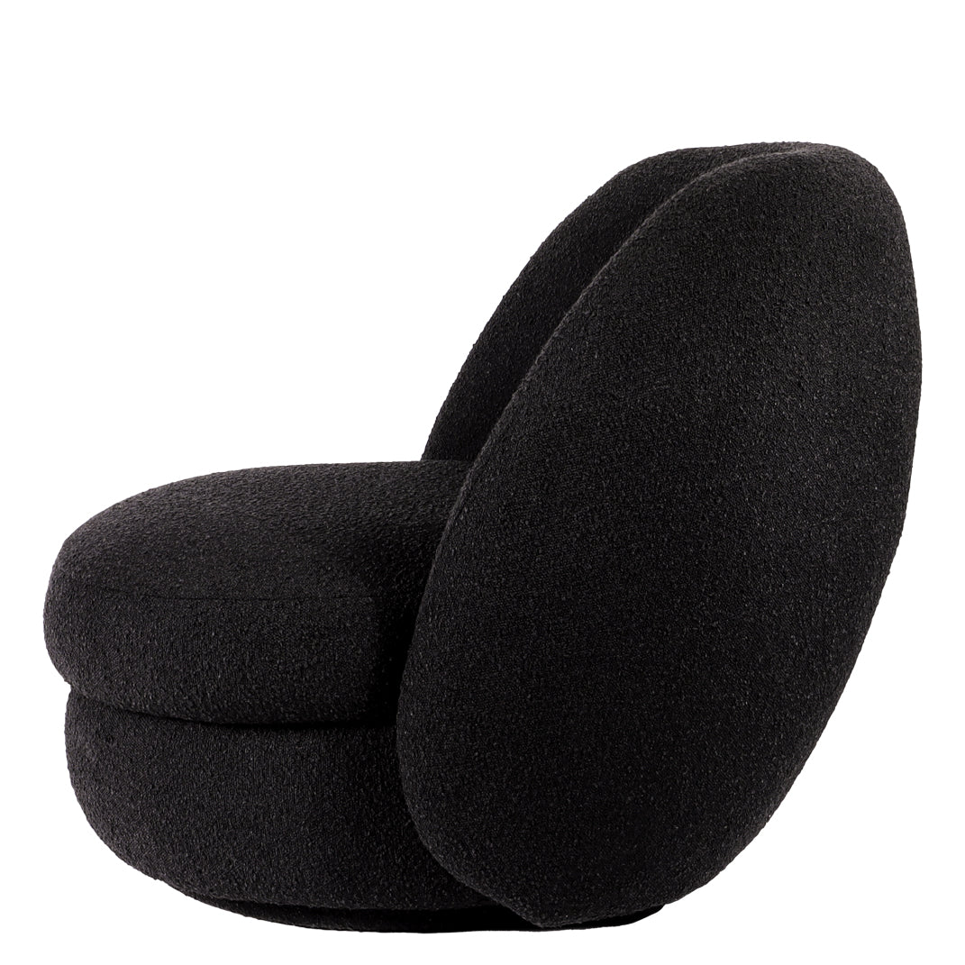 Aurora Swivel Chair - Black Boucle