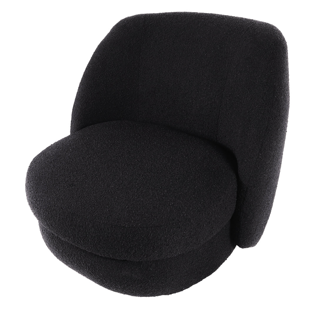 Aurora Swivel Chair - Black Boucle