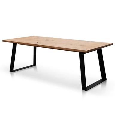 2.2m Straight Top Dining table - Rustic Oak Veneer 
